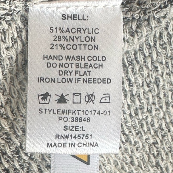 Fantastic Fawn | Gray Boxy “Nelly” Sweater with Contrasting Cream Trim - Picture 6 of 9